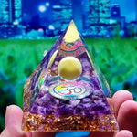 Orgonit-Pyramide mit Amethystpendel – Energie, Schutz und Dekoration