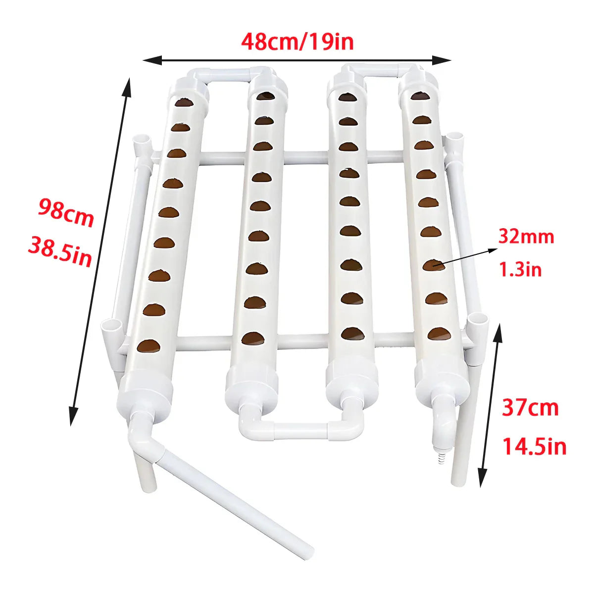 HydroGrow 36 | Innovative Indoor Plant System | With Pump & Timer Control | For Herbs & Vegetables | 36 Planting Pods in White