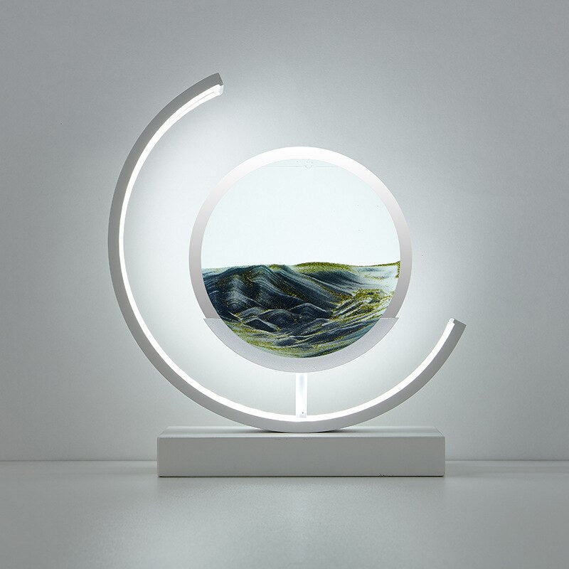 LED Tischlampe mit bewegter Sandlandschaft – Sandlicht