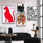 Bunter Kaninchen-Kunstdruck für Ihr Zuhause