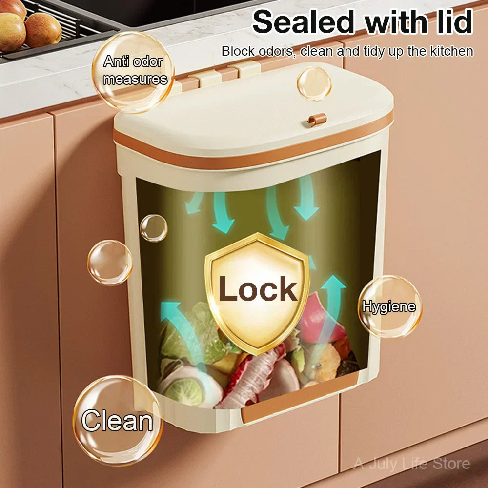 Wandmüllbehälter für Küche & Bad – 8,5L / 12L mit Deckel