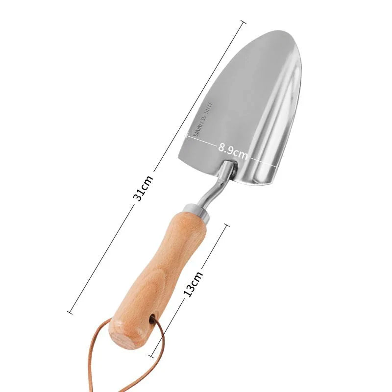 Premium 5-Piece Garden Tool Set | Stainless Steel | Wooden Handles