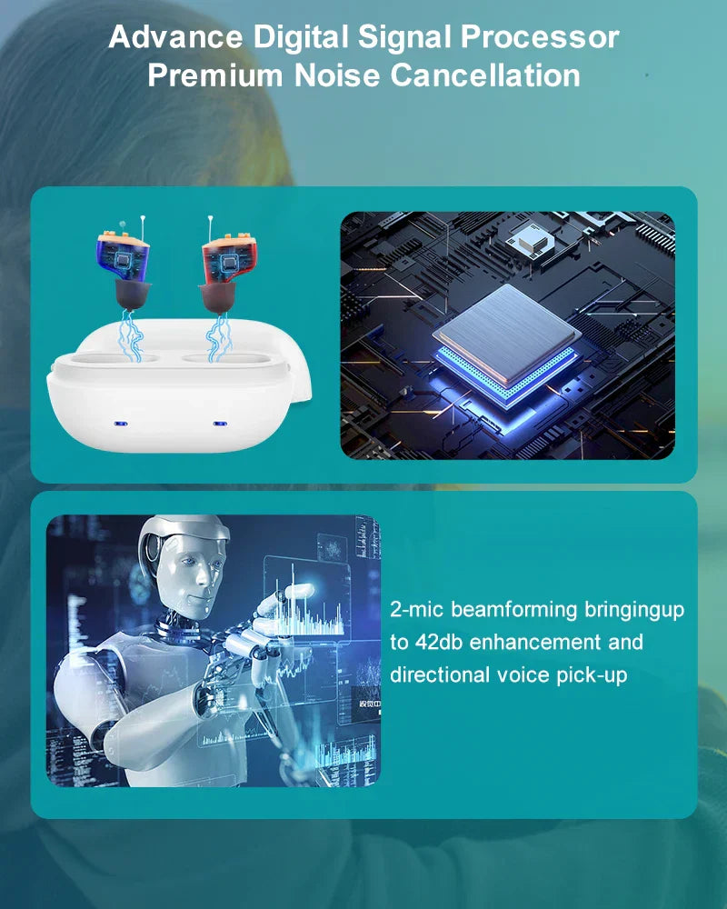 Discreet Digital Hearing Aid for Clear Hearing and Joie de Vivre
