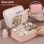 Elegant Cosmetic Bag | Spacious & Water-Repellent | Flexible Design | Faux Leather in Rose/Black