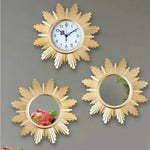Timeless Wall Clock and Mirror Set – Elegant Design in Antique Gold