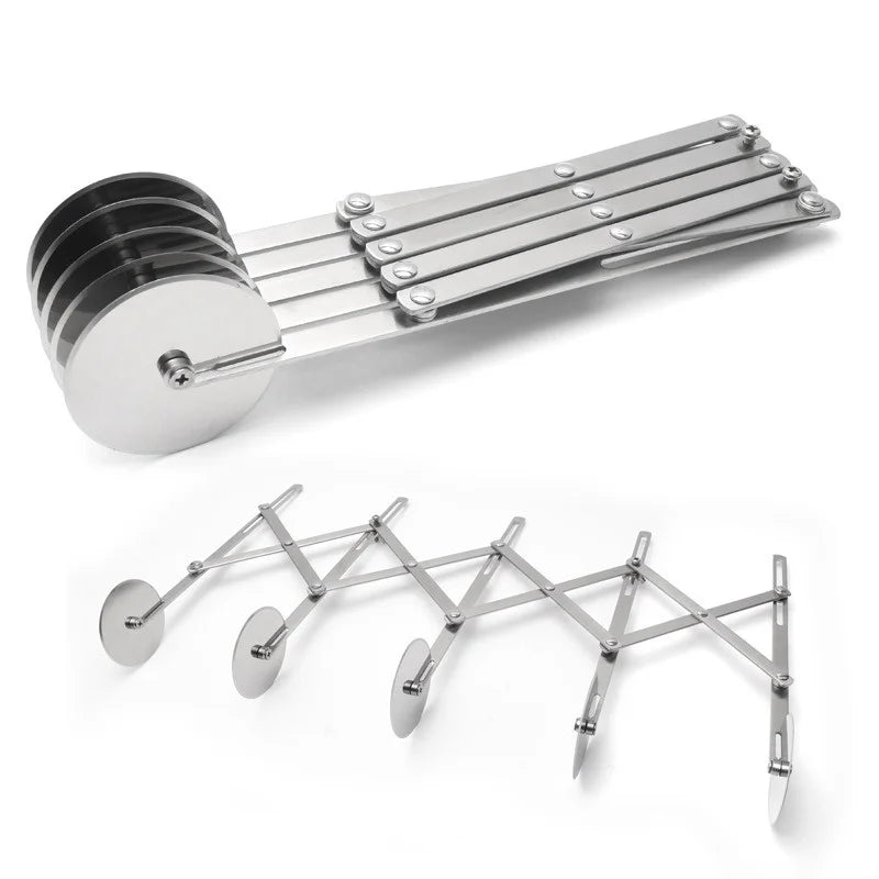 FlexiCut Dough Cutter | Stainless Steel & Adjustable | 3–7 Wheels | Perfect for Pizza, Brownies & Pastries