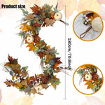 Herbstzauber | Dekorativer Kranz mit Ahornblättern und Kürbissen