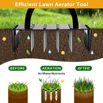 Lawn Aerator Pro | Manual Lawn Aeration with Steel Spikes | 16 Spikes & 8 Hollow Corers | For a Flourishing Garden