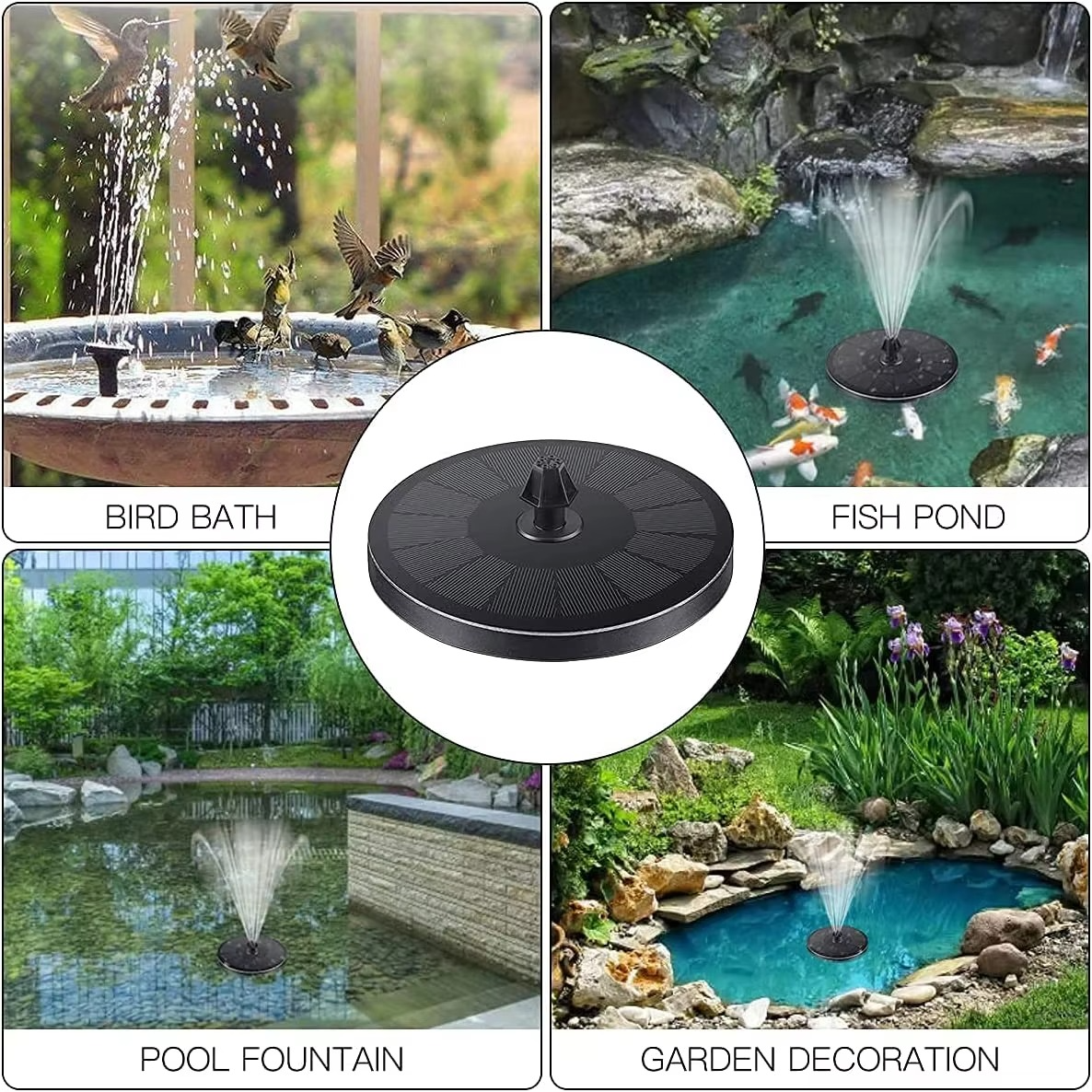 Solarbetriebene Schwimmende Gartenfontäne für Teiche