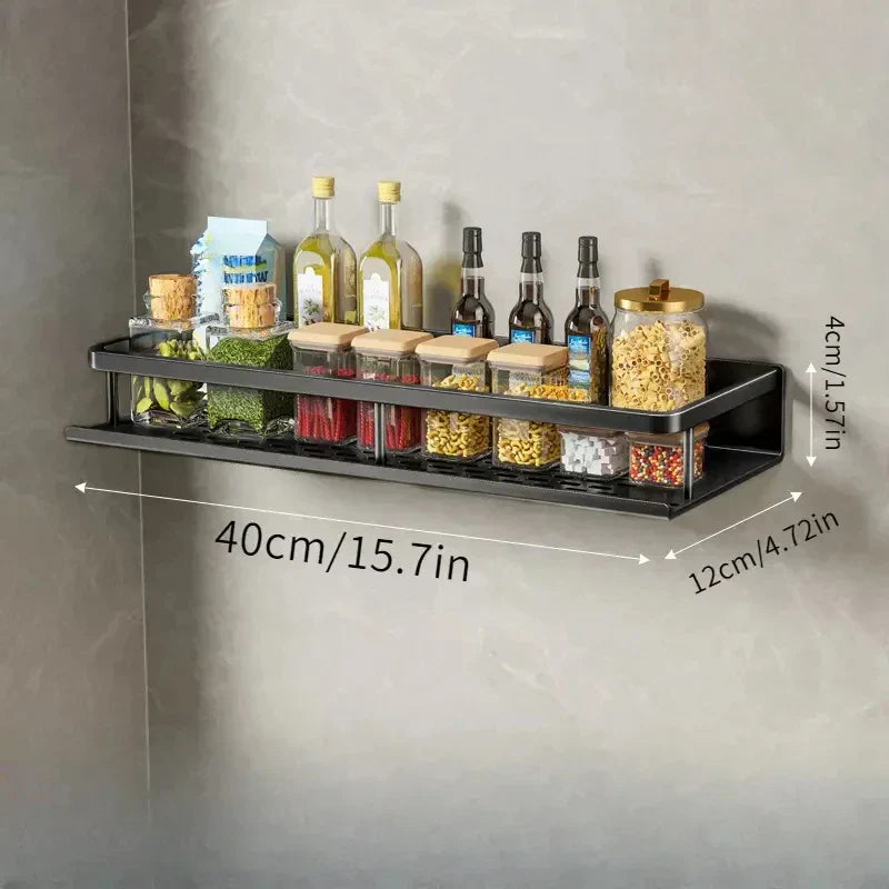 Wandmontiertes Küchenregal – Platzsparendes und stilvolles Aluminiumregal für Küchenutensilien