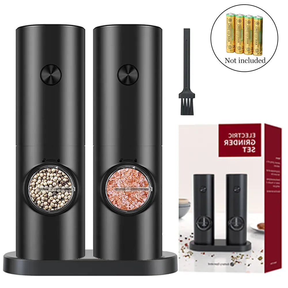 Electric Salt and Pepper Grinder Set – 2 Pack, Adjustable