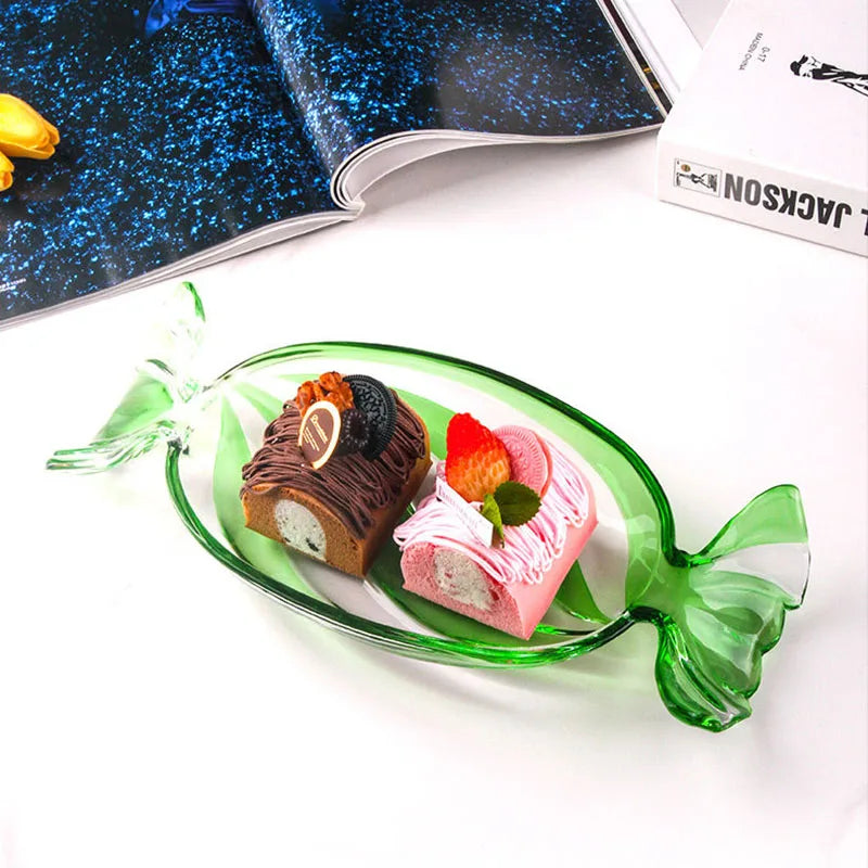 Glas Snackteller in Bonbonform