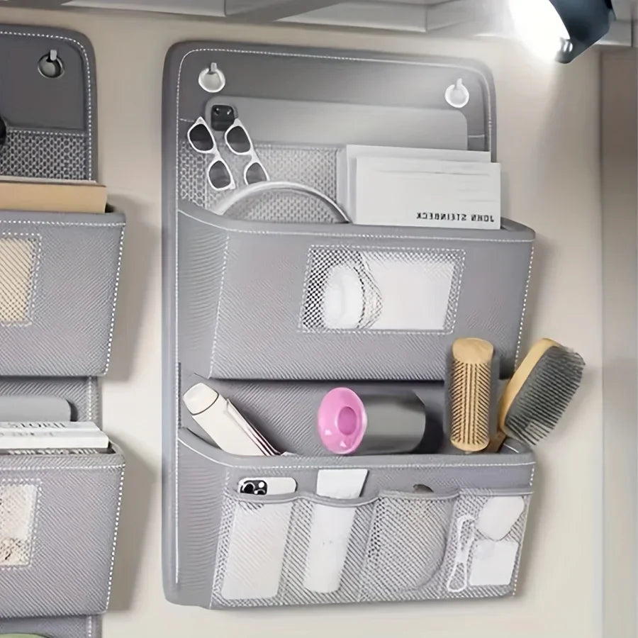 SmartSpace | Fabric Wall Organizer | With Clear Window & Hooks | Practical Compartments