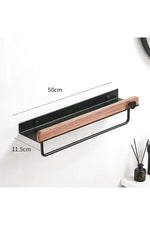 Elegante Holz-Wandregal mit Handtuchhalter