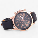 Stilvolle Damenuhr mit echtem Lederarmband