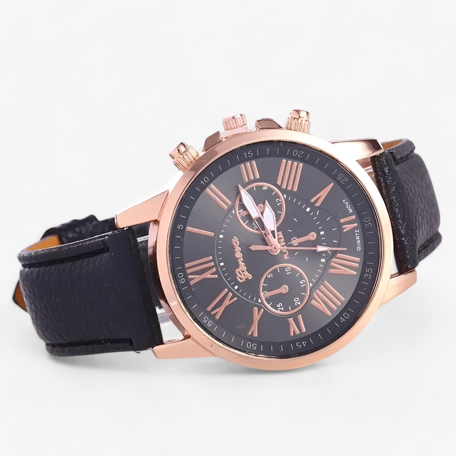 Stilvolle Damenuhr mit echtem Lederarmband