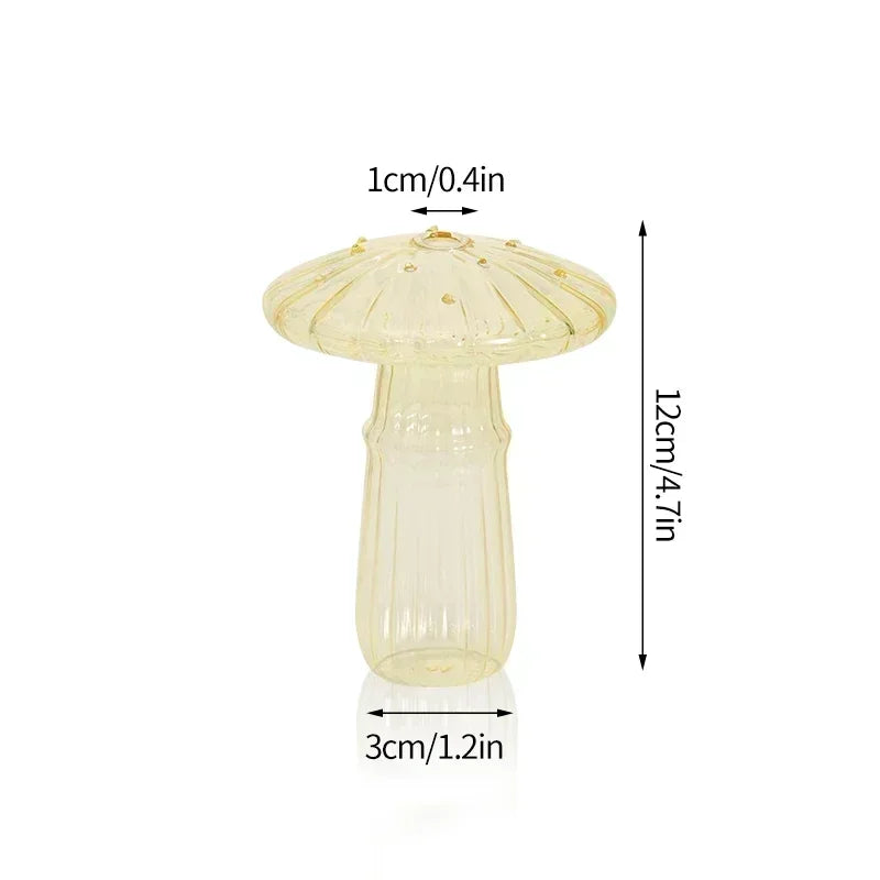 Elegant Mushroom Glass Vase for Hydroponics and Decoration