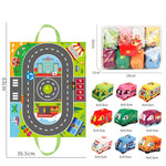 Plüschspielzeug-Autos mit Straßenmatte und Tragetasche – 2in1