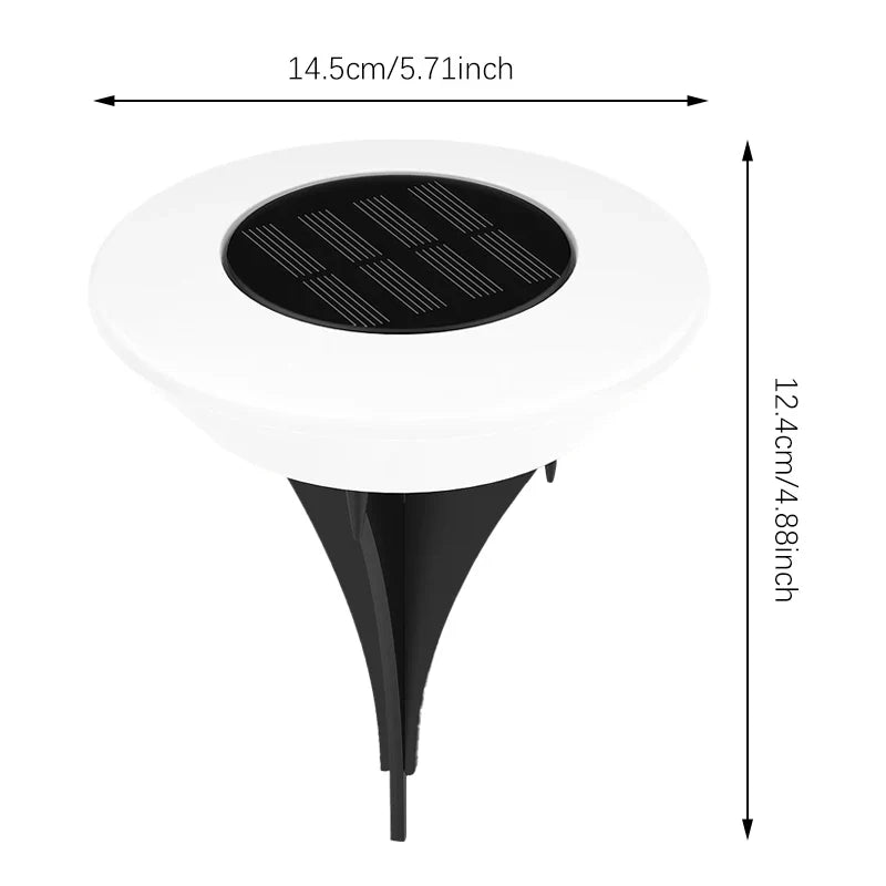 Solare Erdlichter mit 14 LEDs und 360° Beleuchtung – 4er Set