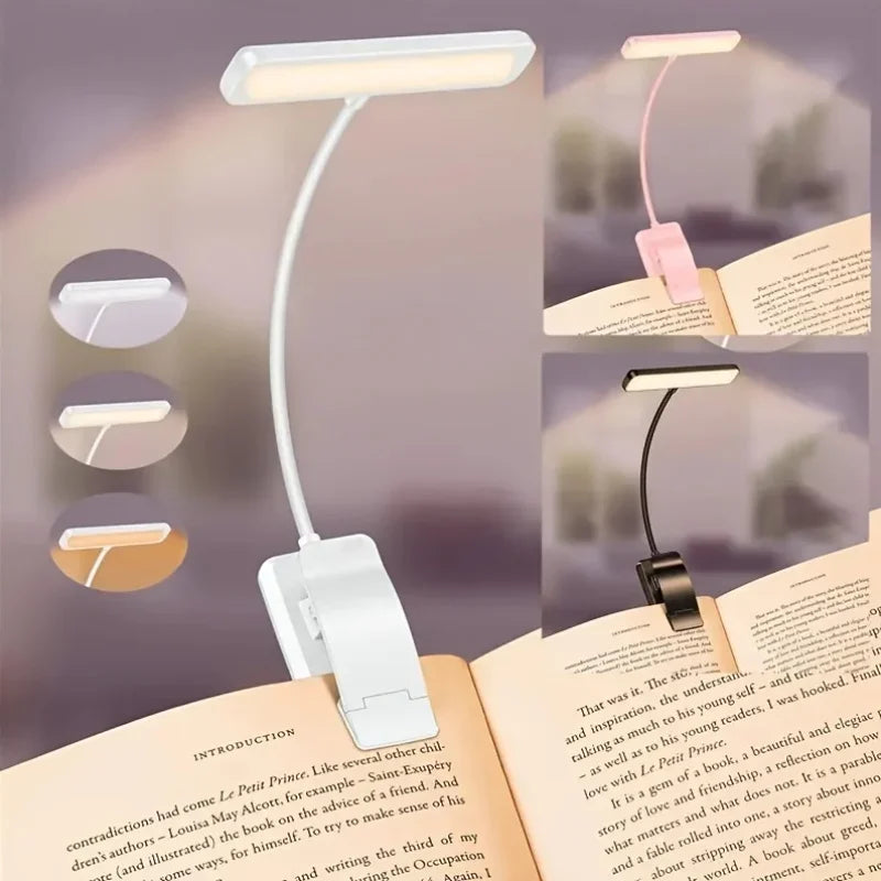 Rechargeable LED Reading Lamp with Flexible Arm and Clip