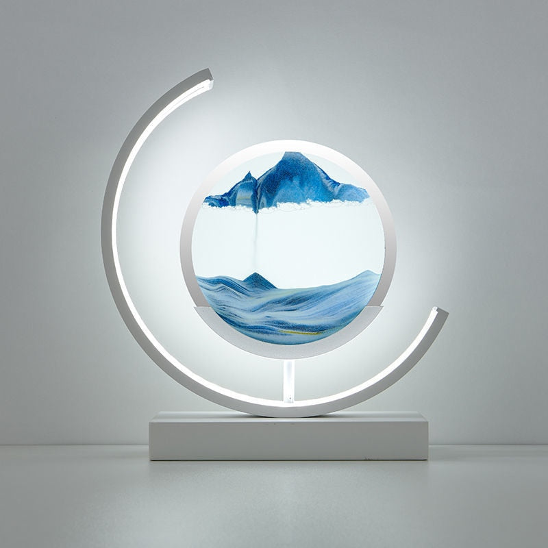 LED Tischlampe mit bewegter Sandlandschaft – Sandlicht