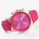 Stilvolle Damenuhr mit echtem Lederarmband
