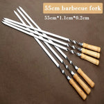Ultimate Grill Skewers | Long Stainless Steel Skewers with Wooden Handle | Set of 6