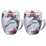 2er Set Doppelt Wandbecher mit Trockenblumen