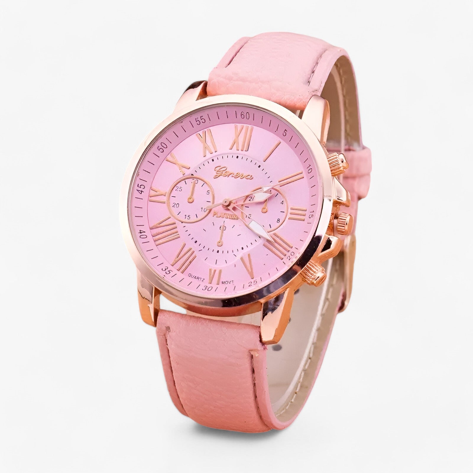 Stilvolle Damenuhr mit echtem Lederarmband