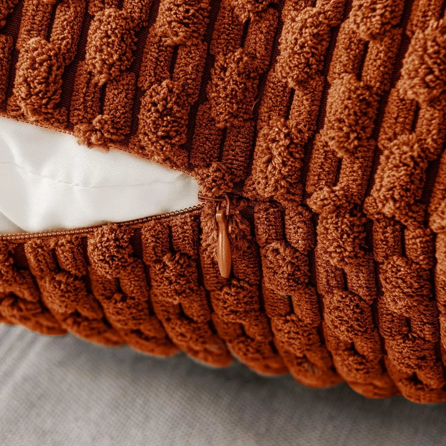 Boho Ripp-Cord-Kissenbezug – Stilvolle gestreifte Dekokissenhülle für Sofa oder Bett