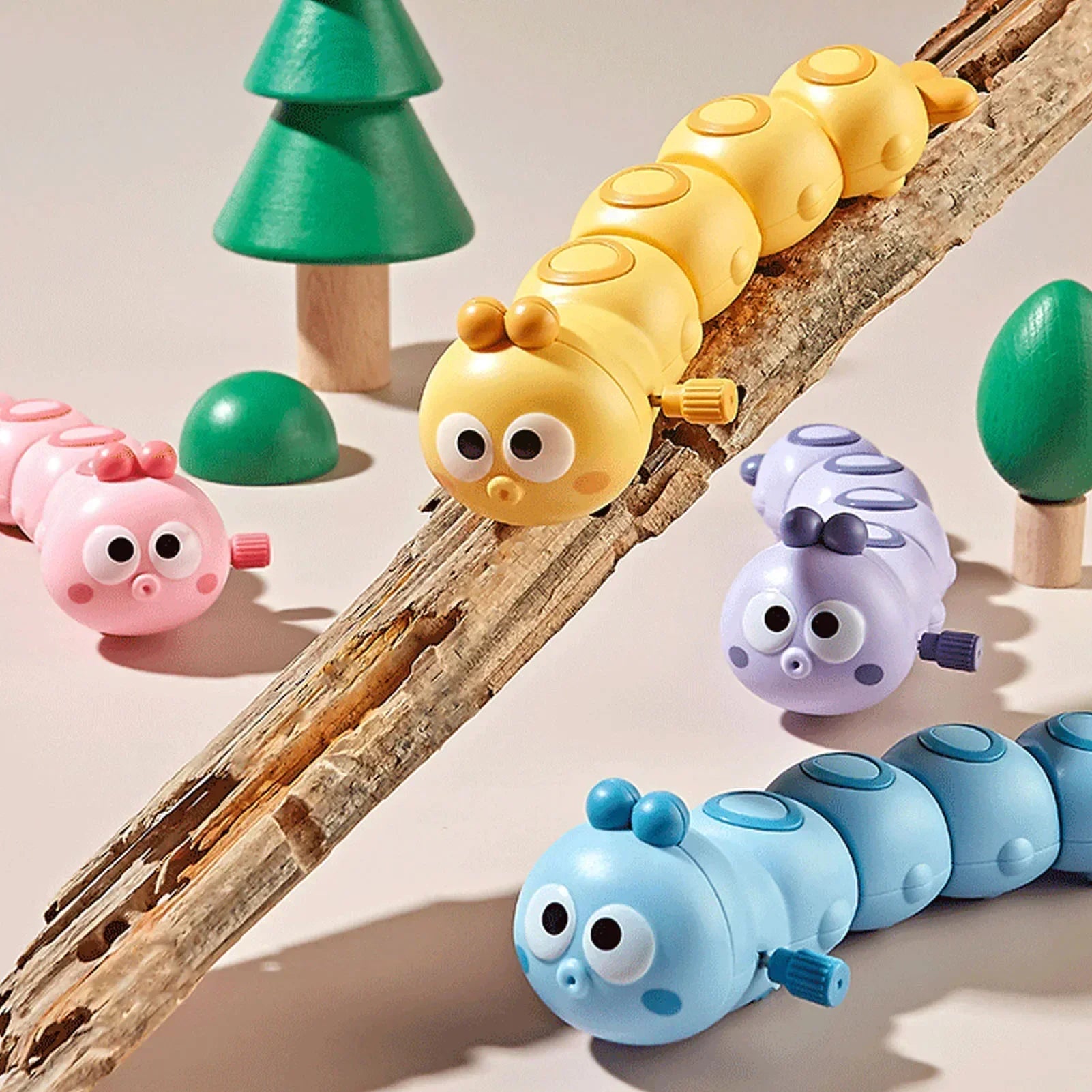 Krabbelspielzeug für Kinder – Aufziehbare Raupen für Bauchlage
