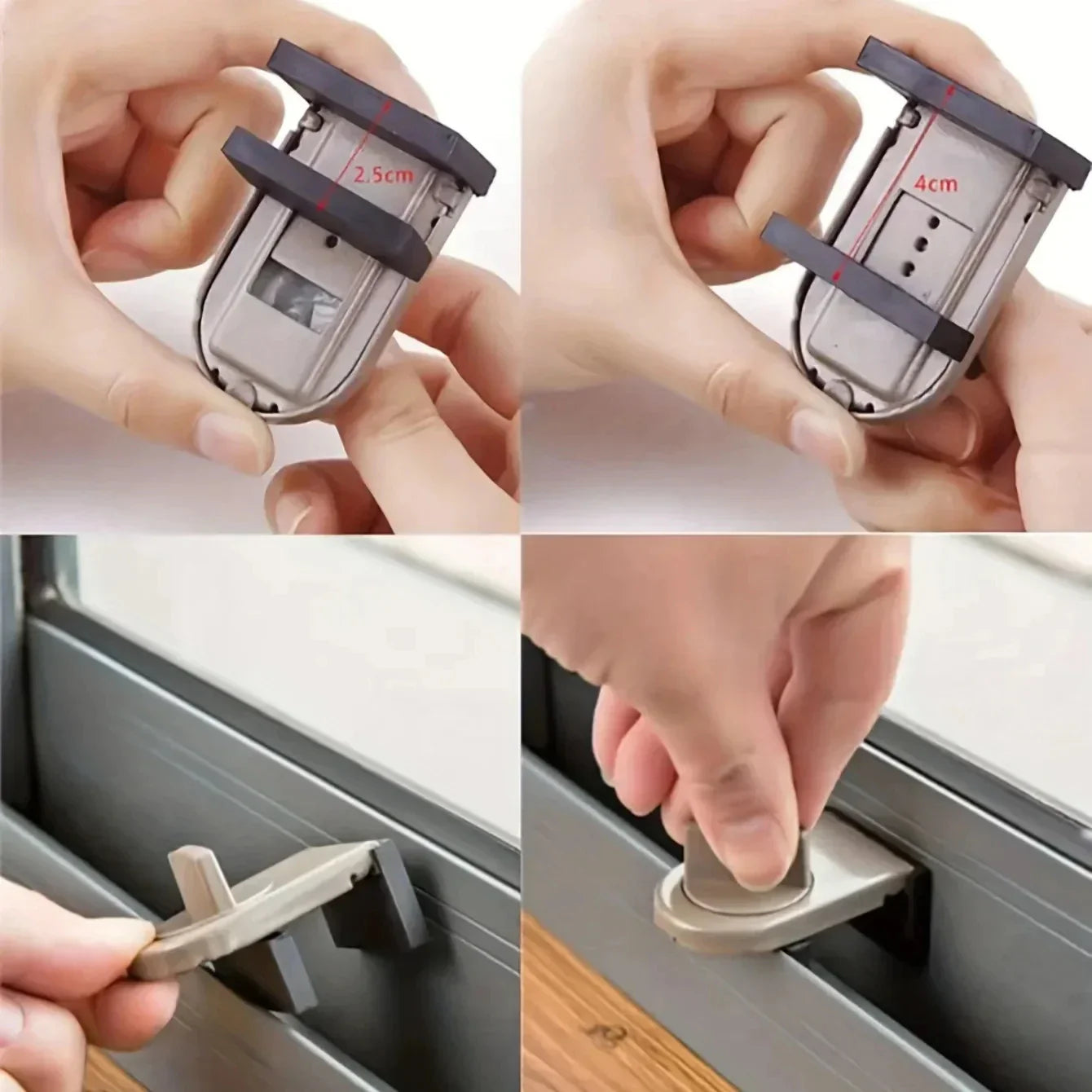 SichereSchiebe | Simple Sliding Lock Without Drilling | Child Safety & Strong Adhesion for Doors, Windows & Furniture