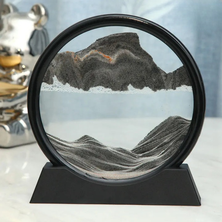 Rundes Sandbild mit faszinierenden 3D-Effekten