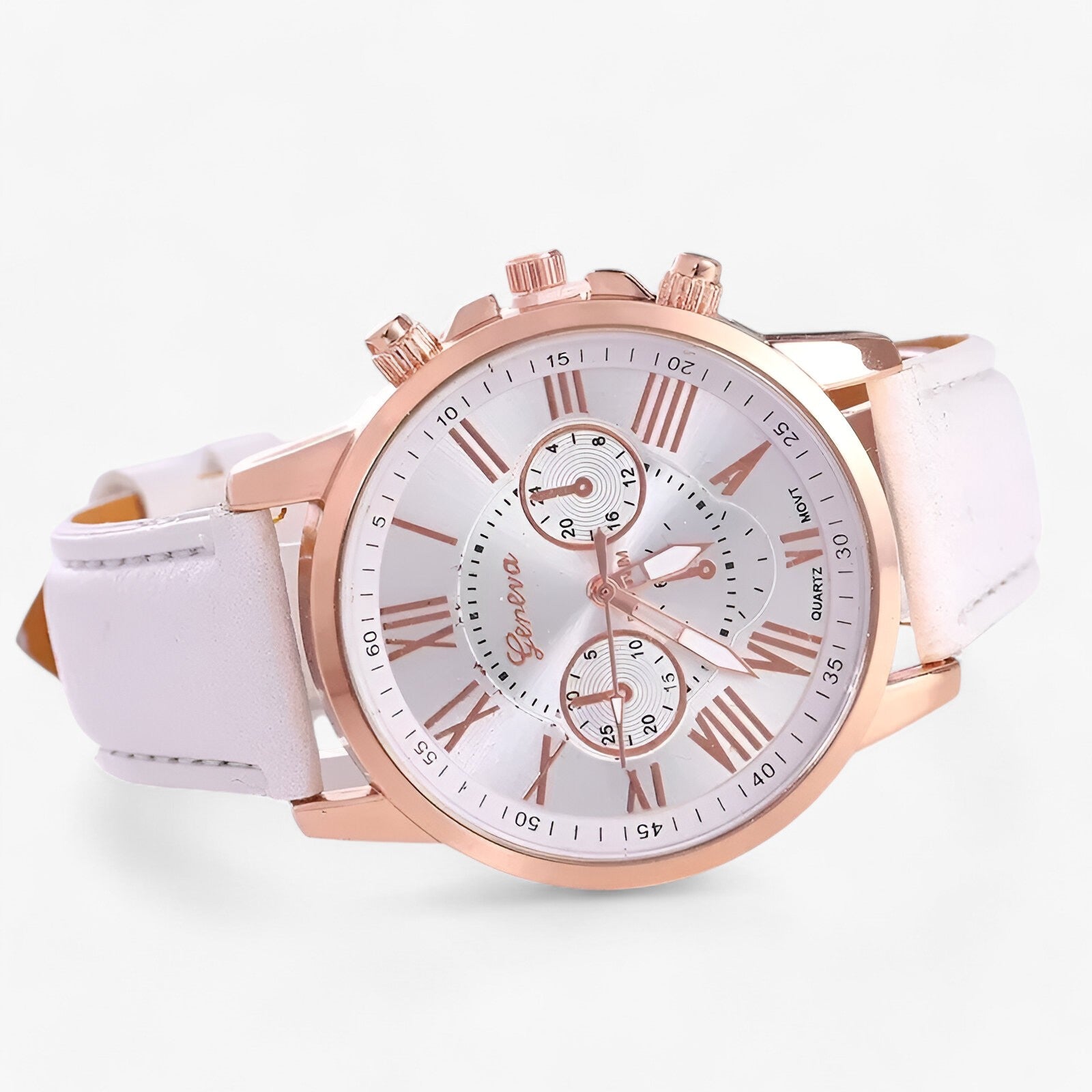 Stilvolle Damenuhr mit echtem Lederarmband