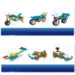 Spielset mit Bausteinen für Wissenschaft und Technik im 3in1-Design