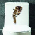 Verspielter 3D Katzen Toilette Aufkleber für Ihr Badezimmer