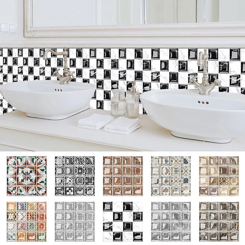 3D Wandfliesenaufkleber im Mosaikdesign