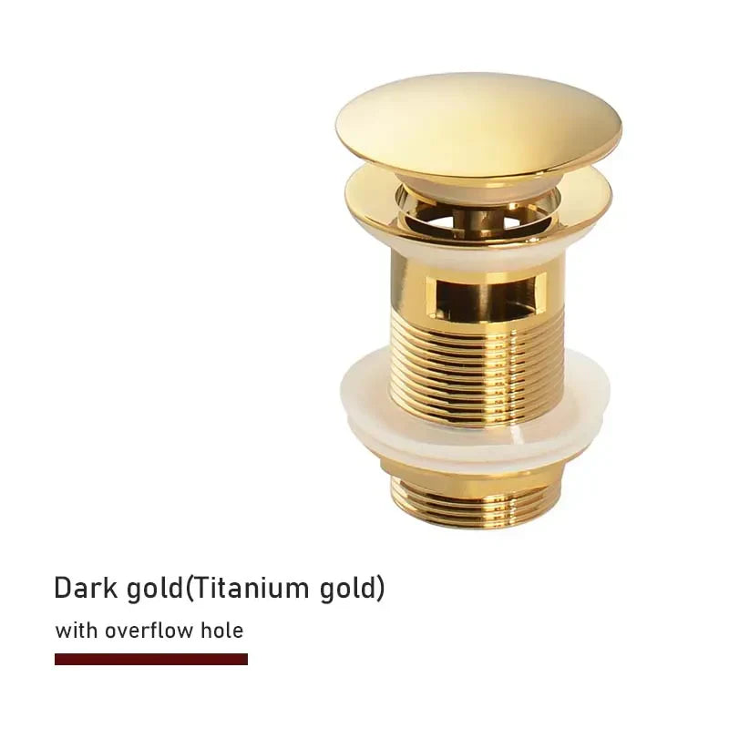 Elegante Push-Down Abflusslösung aus Messing – 11 Farben verfügbar