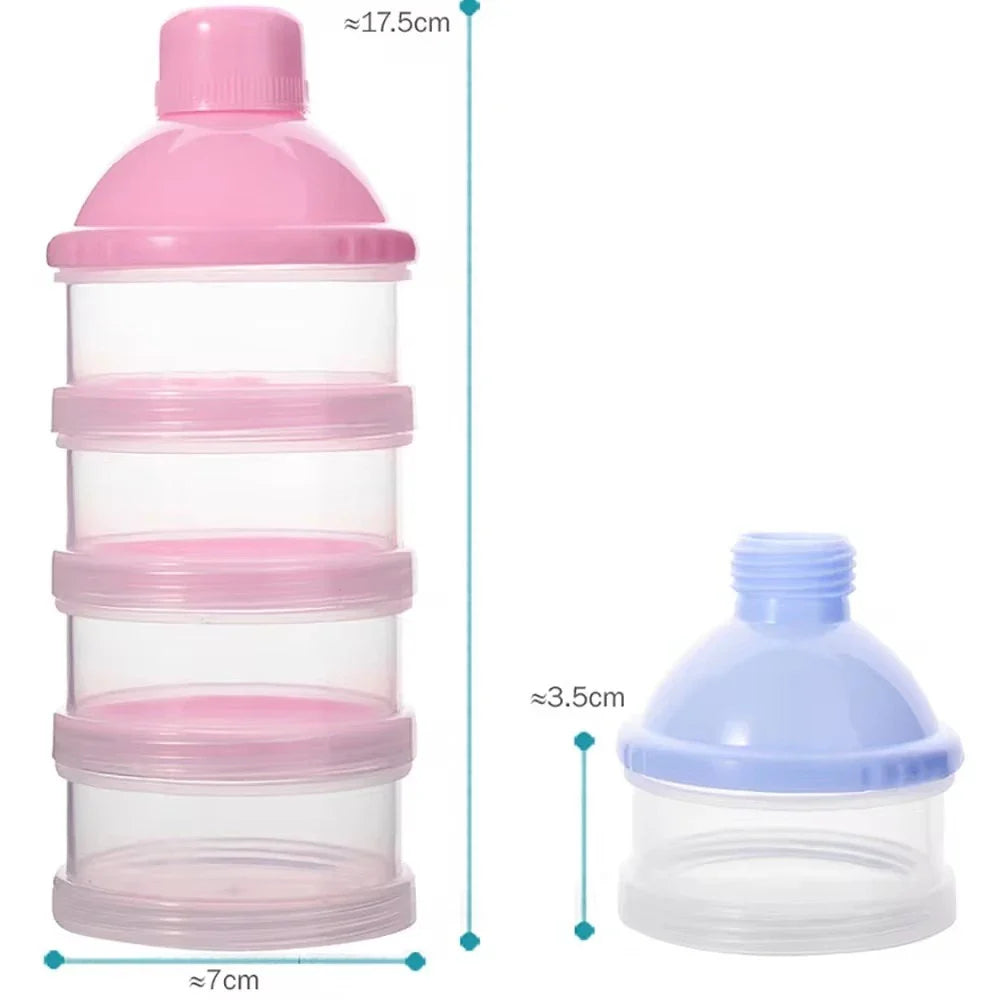 Stapelbarer Behälter für Snacks und Babynahrung – Milchpulver Spender mit 5 Fächern