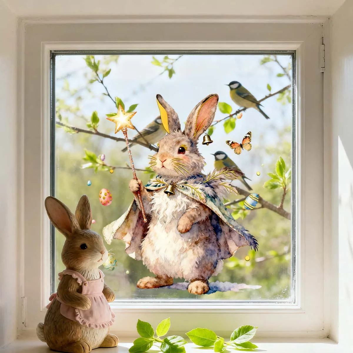Colorful Window Decoration for Easter | Cheerful Bunnies & Eggs