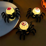 Gespenstische LED Schädel- und Spinnenlampe für Halloween