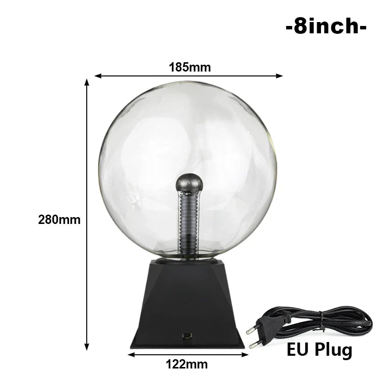 Luminara | Fascinating Plasma Light Sphere with Touch Sensor | LED Lamp with Sound Control | 220V EU Plug | 10–20 cm | Decorative Light for Any Occasion
