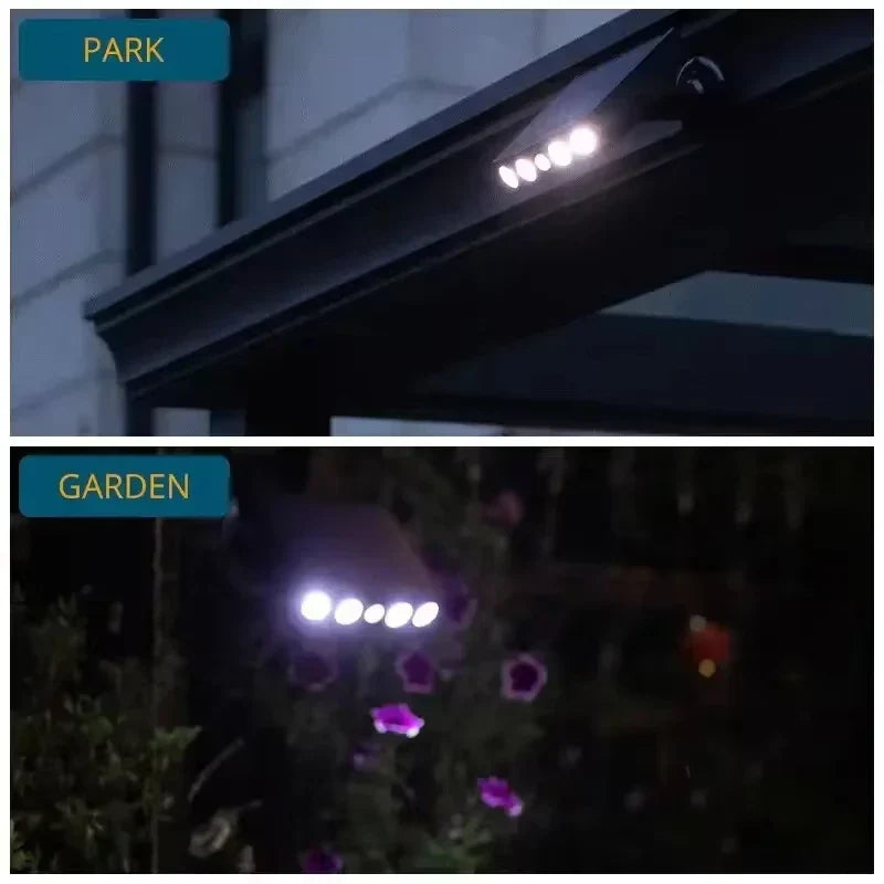 Solare Außenleuchte mit Bewegungsmelder | 4 LEDs | Wetterfest & Kabellos
