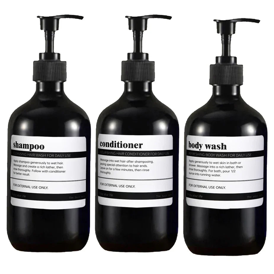 Luxuriöses 3-teiliges Spenderset für Shampoo und Duschgel