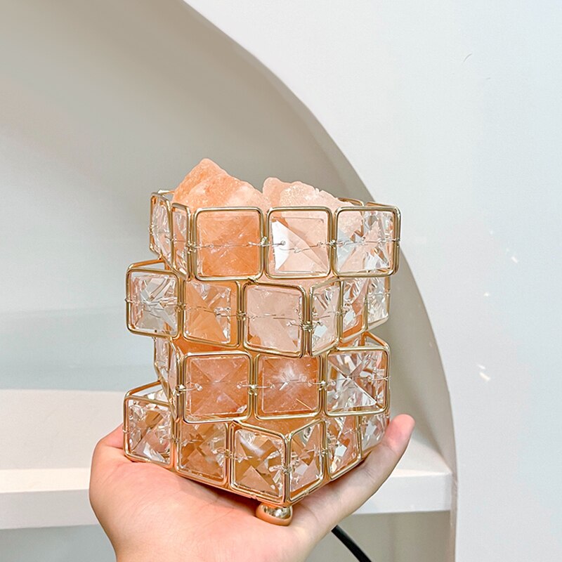 Geometrische Kristall-Ambiente-Lampe mit schimmerndem Licht