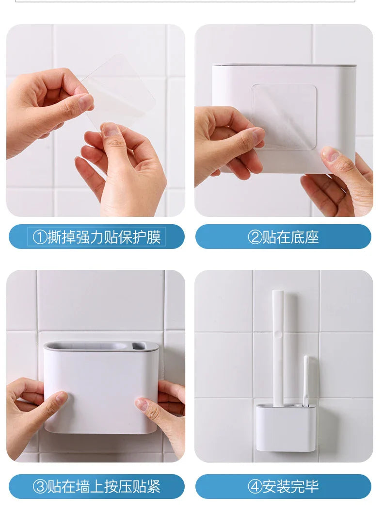 Hygienische Silikon-Toilettenbürste mit Wandhalterung