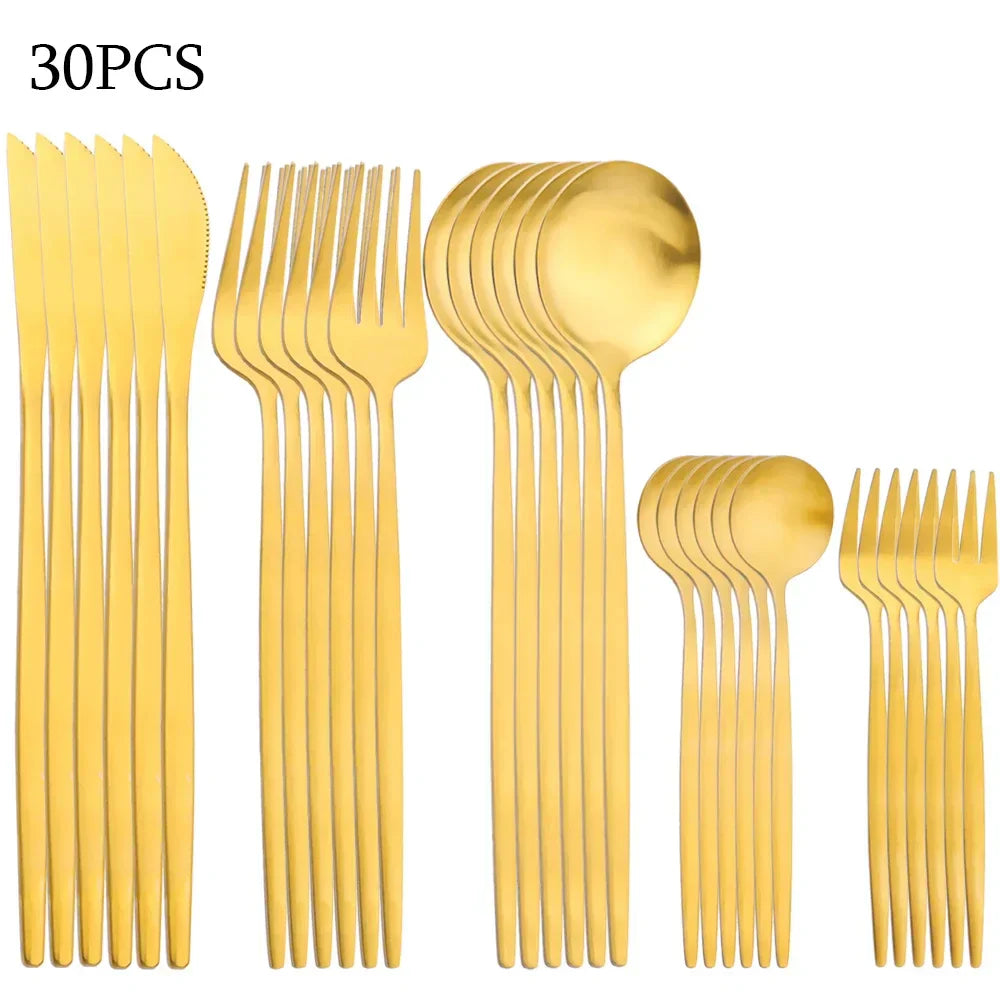Elegantes 30-teiliges Besteckset für stilvolle Tischmomente