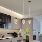 Elegante LED-Hängelampe mit facettiertem Kristallschirm