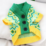 Gestreifter Strickpullover für Hunde – warmes Cardigan