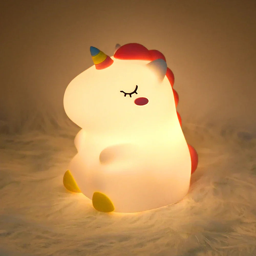 LumiEinhorn LED Night Light | Rechargeable & Touch Control | Magical Lighting for Children's Rooms